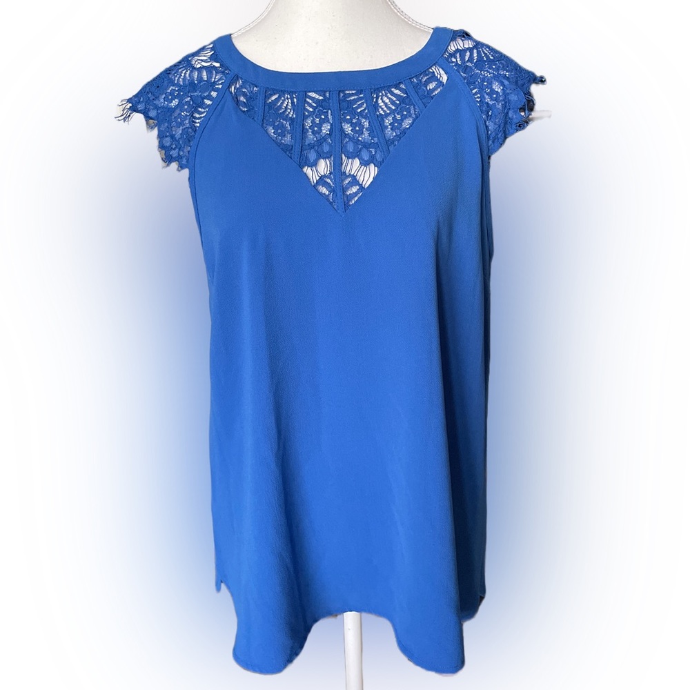 Brixon Ivy Lace Cutout Royal Blue Top